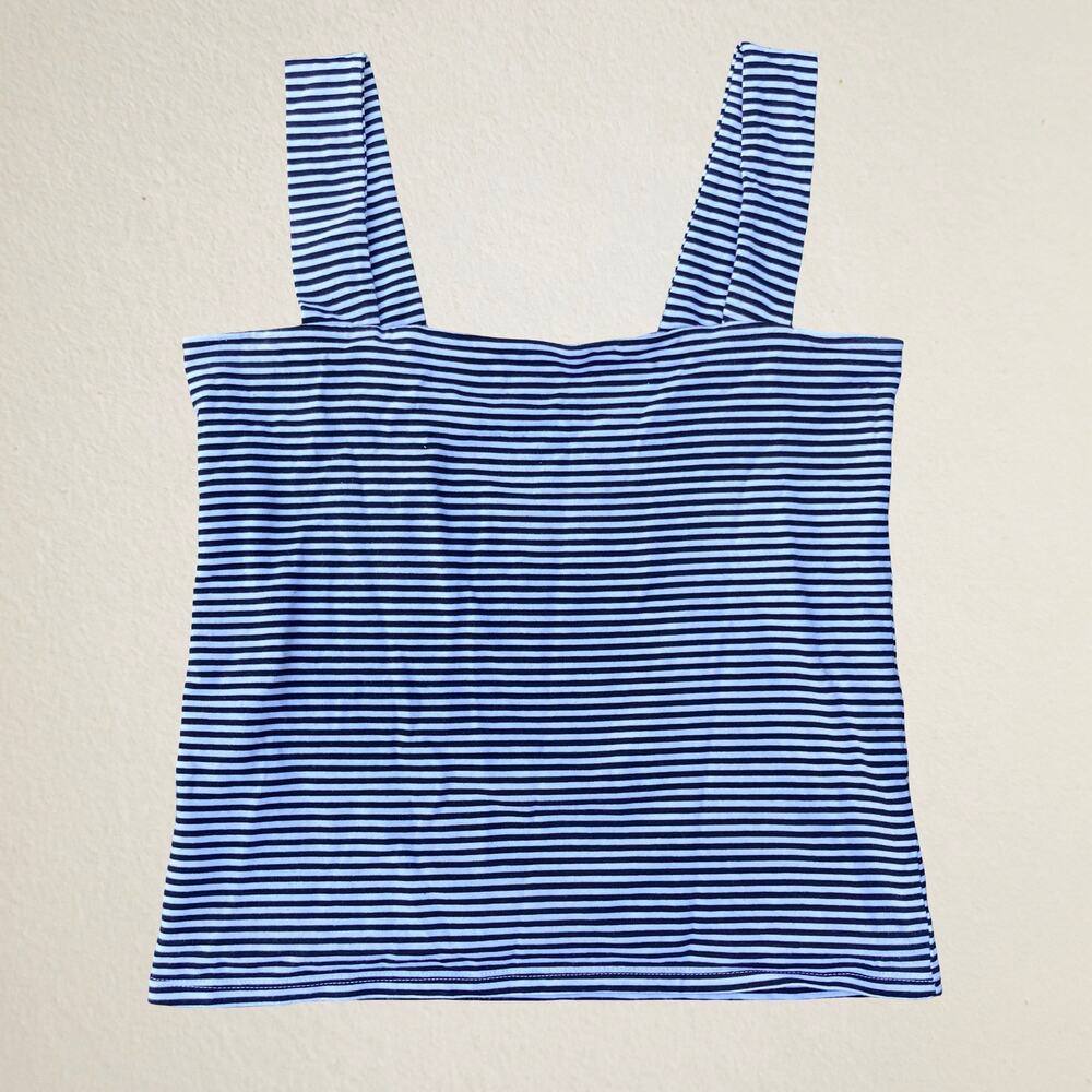 LOFT black and white striped tank top, coastal preppy